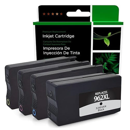 Clover Remanufactured Ink Cartridges Replacement for HP 962XL | Black High Yield, Cyan, Magenta, Yellow 4-Pack