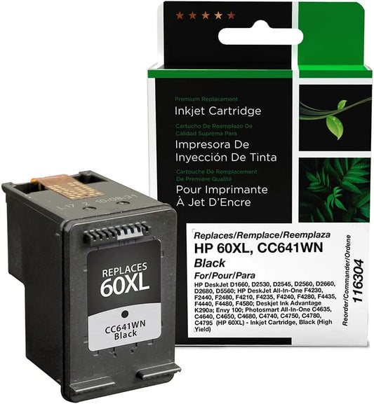 Inksters of america HP 60XL DeskJet D2530 D2545 D2560 D2660 D5560 HP Deskjet All In One F4200 Series F4440 F4480 Photosmart All In One C4640 C4650 C4680 C4795 High Yield Ink Cartridge Black