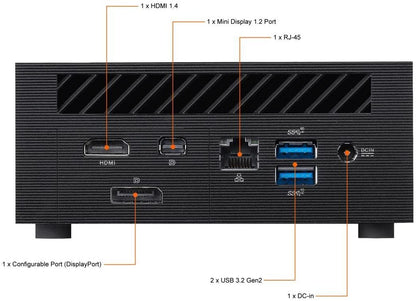 Asus PN63-S1-BB5H000XFD Intel Core i5-11300H/ DDR4/ WiFi/Bluetooth/ USB3.2 Mini PC Barebone System