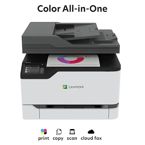Lexmark MC3426i Color All-in-One Printer with Touchscreen, Multifunction Laser for Office, Wireless, Mobile Ready & Duplex Printing (Print, Copy, Scan, Cloud Fax, 4-Series)