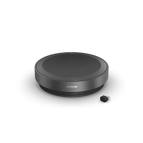 Jabra Speak2 75 Wireless Bluetooth Speakerphone - Portable Speaker with 4 Noise-Cancelling Mics, 65mm Full-Range Speakers & USB-C Bluetooth Adapter - Certified Microsoft Teams Speaker - Dark Grey MS Teams, Link 380c Speak2 75