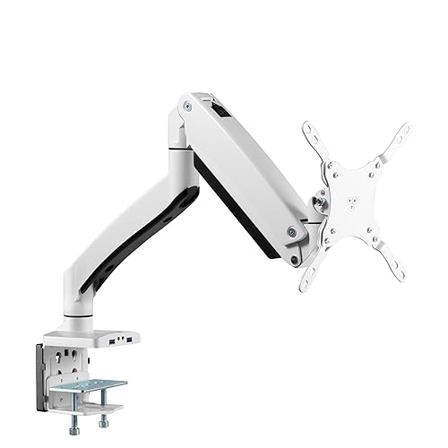 SIIG Mounting Arm for Flat Panel Display, Curved Screen Display, Monitor - White - 1 Display(s) Supported35 Screen Support - 33 lb Load Capacity - 75 x 75, 100 x 100 VESA Standard