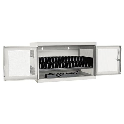 Tripp Lite 16-Port AC Charging Storage Station Cabinet for Chromebook and Laptop, 17-Inch Depth, Wall Mount and Cart Option, White (CSC16ACW)