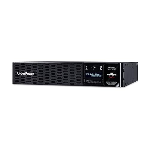 CyberPower PR2200RT2U Smart App Sinewave UPS System, 2200VA/2200W, 8 Outlets, 2U Rack/Tower, AVR