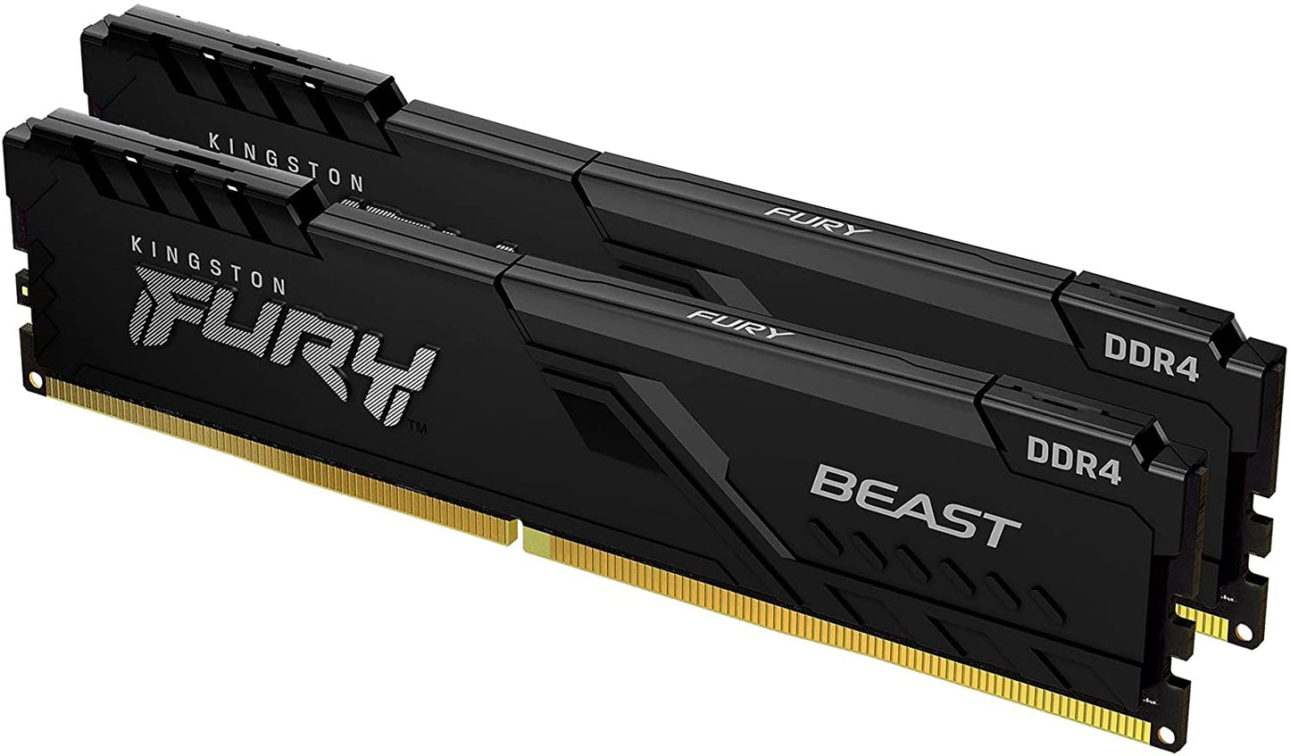 Kingston FURY Beast 64GB (2x32GB) 3600MHz DDR4 CL18 Desktop Memory Kit of 2 KF436C18BBK2/64, Black 3600MHz 64GB (2x32GB) Black