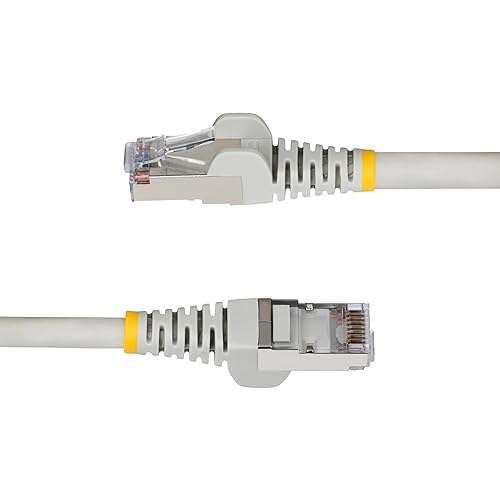 StarTech.com 1ft Gray CAT6a Ethernet Cable, Snagless RJ45, 10GbE, 100W PoE++, S/FTP, 500MHz, 27AWG Pure Bare Copper, LSZH