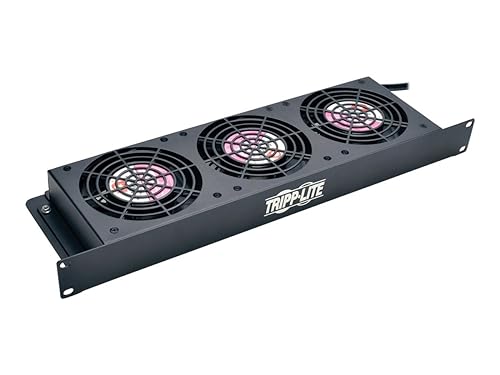 Tripp Lite Rack Enclosure Server Cabinet 1U Cooling Fan Tray 3 120V High-Performance Fans, Black