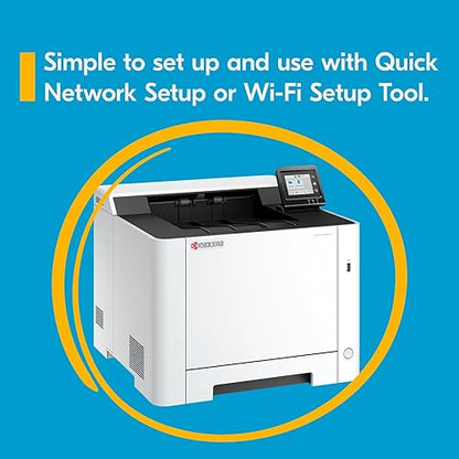 KYOCERA ECOSYS PA2101cwx Color Laser Printer, 22 ppm, 1200 dpi, Wi-Fi Direct, 1GB Memory, 2.7 inch Color Touch Screen Control Panel 22 ppm color Printer