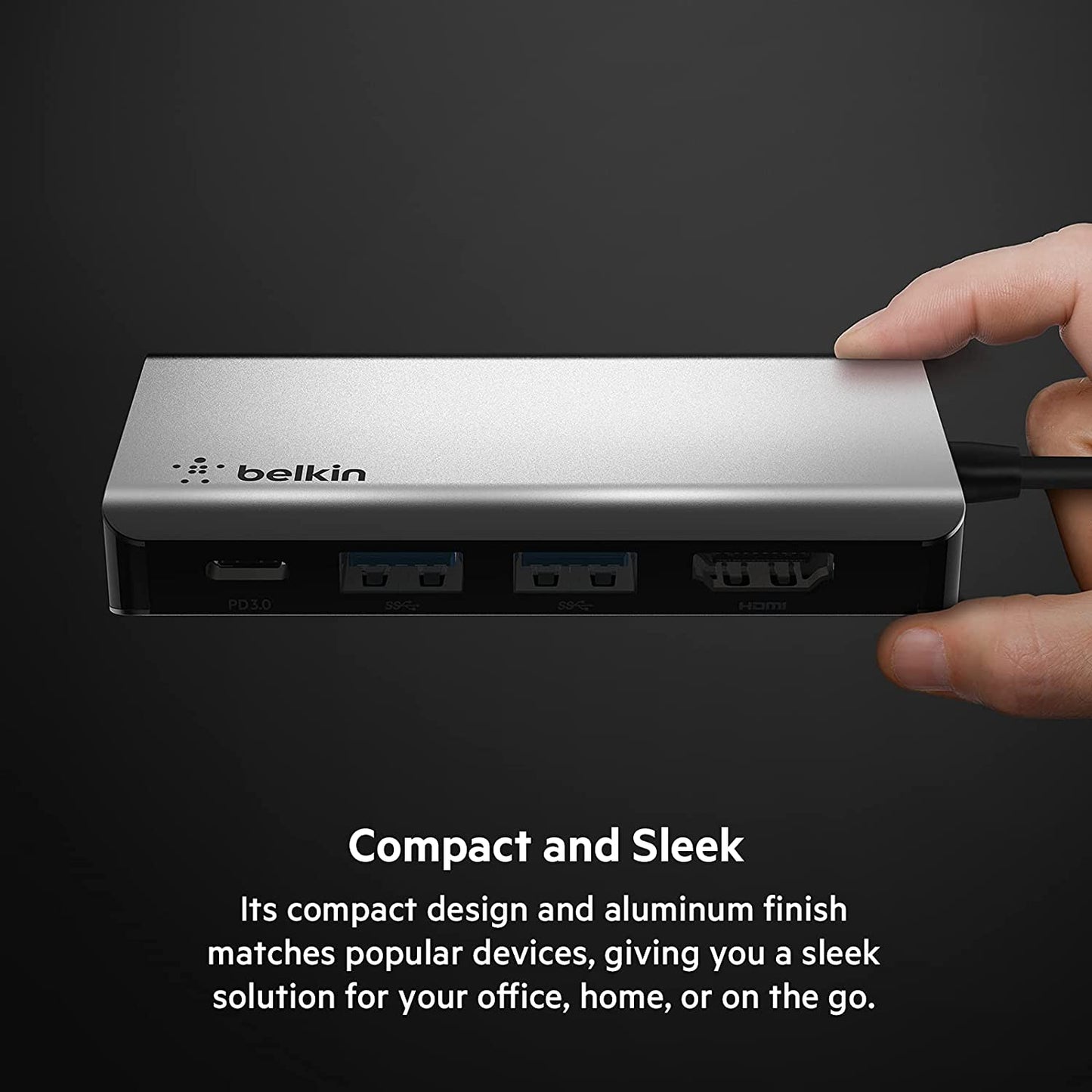 Belkin USB C Hub, 4-in-1 MultiPort Adapter Dock with 4K HDMI, USB-C 100W PD Pass-Through Charging, 2 x USB A Ports for MacBook Pro, Air, iPad Pro, XPS and More 4-in-1 Docking Station