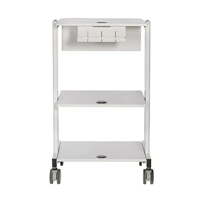Tripp Lite Mobile Standing Desk, Small Rolling Laptop Cart Workstation Workspace, 2 Adjustable Shelf & 2 Metal Storage Drawers, TAA Compliant, Home Office & School, 5-Year Warranty (WWSS2DWSTAA)