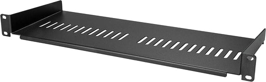 StarTech.com 1U Server Rack Shelf - Universal Vented Rack Mount Cantilever Tray for 19" Network Equipment Rack &amp; Cabinet - Heavy Duty Steel - Weight Capacity 44lb/20kg - 7" Deep Shelf (CABSHELF1U7V) 1U 7" Depth