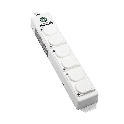 Tripp Lite Safe-IT 6-Outlet Medical Grade Power Strip for Patient Care Vicinity, 6ft Cord, UL 2930 and NFPA 99 Certified, Outlet Safety Covers, Dual Grounding, (PS-606-HGDG)