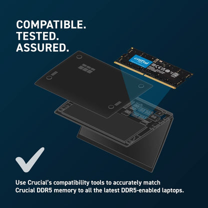 Crucial RAM 16GB DDR5 4800MHz CL40 Laptop Memory CT16G48C40S5 16GB DDR5 SODIMM