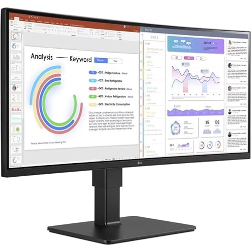 LG Ultrawide 34BQ77QB-B 34 Webcam UW-QHD Curved Screen LED Monitor - 21:9 - Textured Black