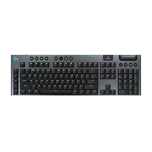 Logitech G915 X Lightspeed Low-Profile Wireless Gaming Keyboard, Double-Shot PBT Keycaps, Fully Programmable Keys, RGB Backlighting, Sleek Aluminum Finishing, GL Blue Clicky Switches - PC/Mac