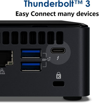 Intel NUC, Intel NUC 10 Mini PC, Win10 Pro Mini Computer, Frost Canyon NUC10i7FNHN, Intel Core i7-10710U, Up to 4.7GHz Turbo, 6 core,25W Intel UHD Graphics, WiFi6, Thunderbolt 3(16GB RAM+256GB SSD)