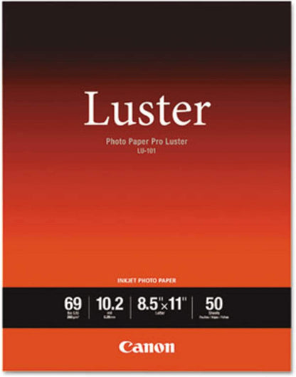Canon 6211B004 Pro Luster Inkjet Photo Paper, 8 1/2-Inch X 11-Inch, White, 50 Sheets/Pack