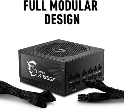 MSI MPG Series A750GF Power Supply (PSU): 750 Watt, Full Modular, 80 PLUS Gold Certified, 10 Year Warranty 750 W 750 W