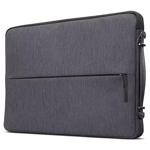 Lenovo Urban Laptop Sleeve for 13" Notebook, Water Resistant, Soft Padded Compartments, Accessory Storage, Reinforced Rubber Corners, Extendable Handle, GX40Z50940, Charcoal Grey