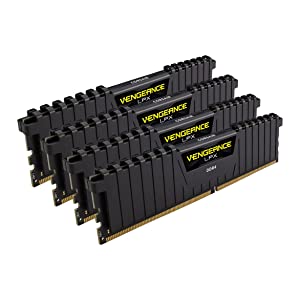 CORSAIR Vengeance LPX 64GB (4 x 16GB) DDR4 DRAM 2400MHz C14 memory kit for DDR4 Systems, Black Black 64GB Kit (4x16GB) 2400MHz C14