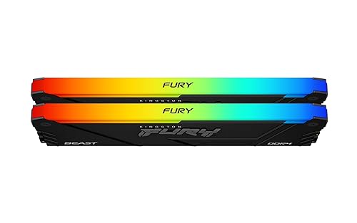 Kingston Fury Beast RGB 32GB 3200MT/s DDR4 CL16 DIMM (Kit of 2) Computer Memory KF432C16BB12AK2/32