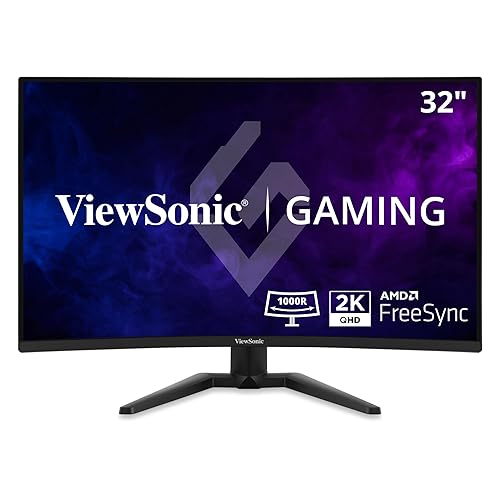 ViewSonic VX3228C-2K 32 Inch 1440p Curved Gaming Monitor with 1ms, 180Hz, FreeSync, Eye Care, HDMI, and DisplayPort Inputs
