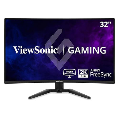 ViewSonic VX3228C-2K 32 Inch 1440p Curved Gaming Monitor with 1ms, 180Hz, FreeSync, Eye Care, HDMI, and DisplayPort Inputs