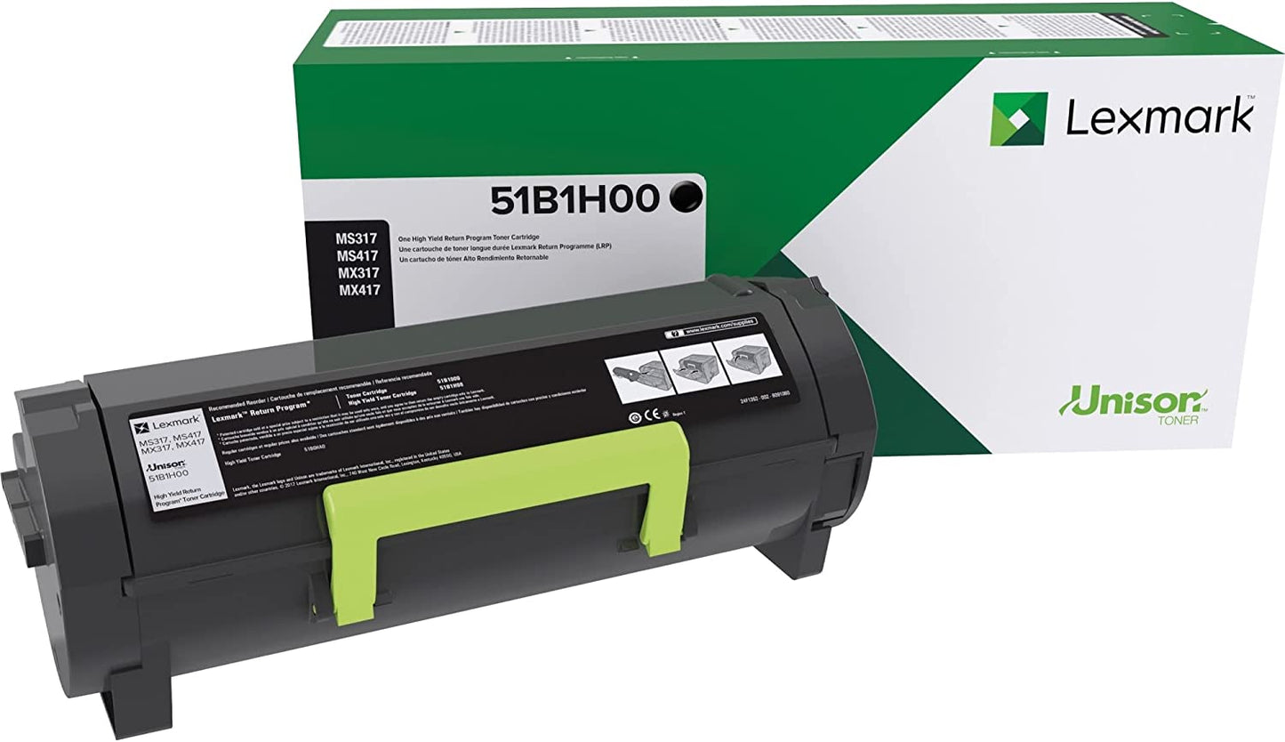 Lexmark 51B1H00 MS417dn MX417de MS517dn MX517de MS617dn MX617de High Yield Return Program Cartridge Toner,Black Toner Black