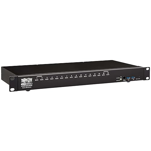 Tripp Lite DisplayPort/USB KVM Switch 16-Port Audio/Video 4K 60Hz 1URM (B024-DPU16) DisplayPort 16-Port