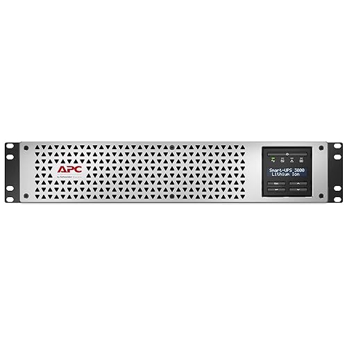 APC Smart-UPS 3000)VA Lithium Ion UPS, SMTL3000RMUCNC, Short Depth, Pure Sine Wave Rack Mount UPS with Network Card 3000VA Includes NMC UPS