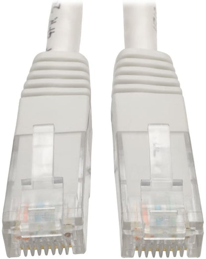 Tripp Lite Cat6 Cat5e Gigabit Molded Patch Cable RJ45 M/M White 550Mhz 100ft 100' (N200-100-WH) 100 ft. White