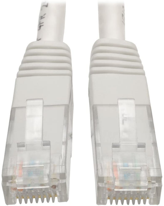 Tripp Lite Cat6 Cat5e Gigabit Molded Patch Cable RJ45 M/M White 550Mhz 100ft 100' (N200-100-WH) 100 ft. White