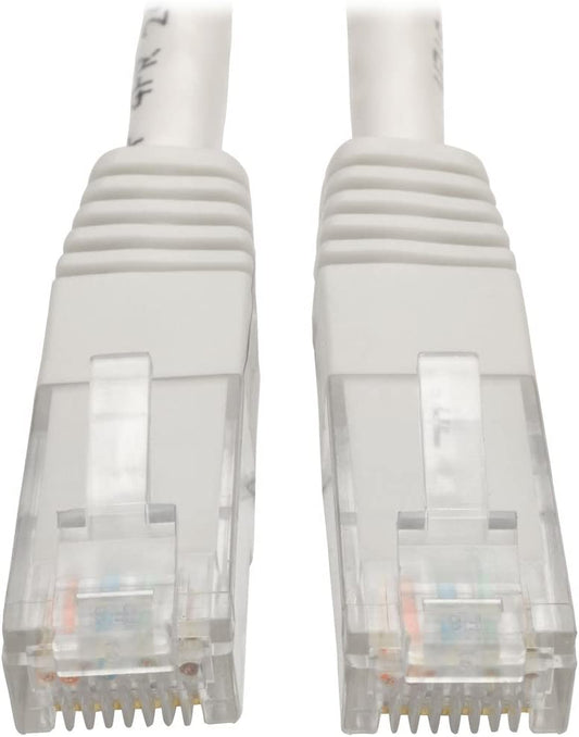 Tripp Lite Cat6 Cat5e Gigabit Molded Patch Cable RJ45 M/M 550MHz 25 ft. White