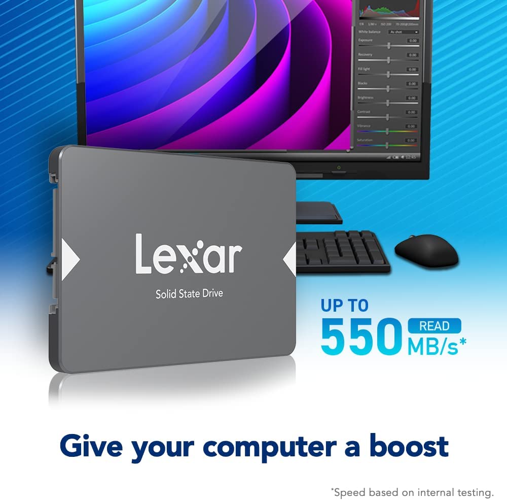 Lexar NS100 512GB 2.5” SATA III Internal SSD, Solid State Drive, Up to 550MB/s Read (LNS100-512RBNA) 512GB NS100 SATA3