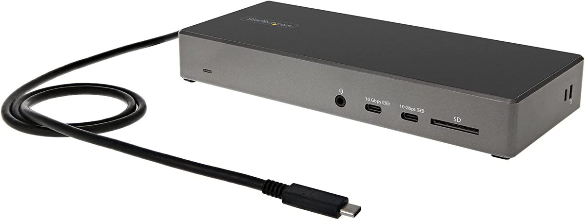 StarTech.com USB C Dock - Triple 4K Monitor USB Type-C Docking Station - 100W Power Delivery - DP 1.4 Alt Mode &amp; DSC, 2x DisplayPort 1.4/HDMI 2.0 - 6xUSB (2x 10Gbps), SD - Windows/Chrome (DK31C2DHSPD)