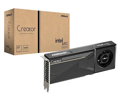 ASRock Intel Arc Pro B70 Creator 32GB Workstation Graphics Card, Xe2-HPG, 32GB GDDR6, PCIe 5.0, 4X DP 2.1, Blower Fan, Vapor Chamber, Honeywell PTM7950