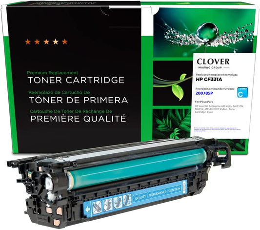 Clover imaging group Clover Remanufactured Toner Cartridge Replacement for HP CF331A (HP 654A) | Cyan 15,000 Cyan