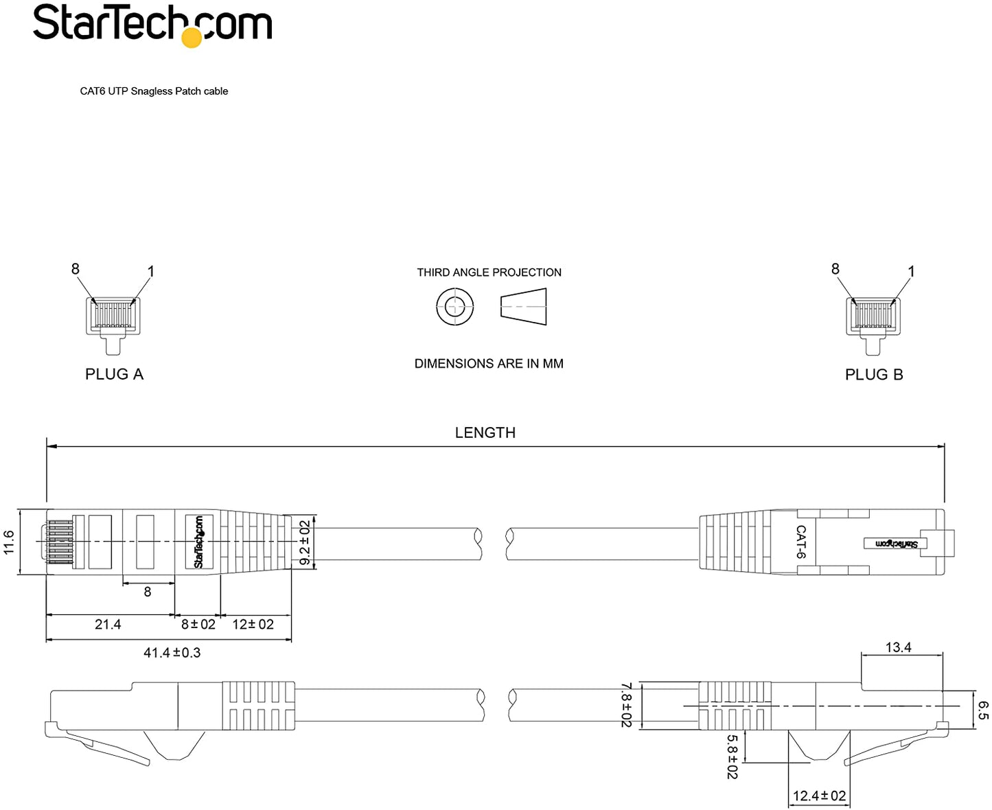 StarTech.com 10ft CAT6 Ethernet Cable - Yellow CAT 6 Gigabit Ethernet Wire -650MHz 100W PoE RJ45 UTP Network/Patch Cord Snagless w/Strain Relief Fluke Tested/Wiring is UL Certified/TIA (N6PATCH10YL) Yellow 10 ft / 3m 1 Pack