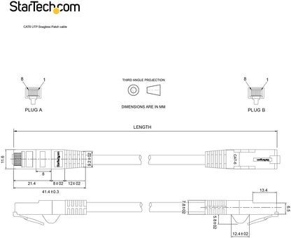 StarTech.com 15ft CAT6 Ethernet Cable - Gray CAT 6 Gigabit Ethernet Wire -650MHz 100W PoE RJ45 UTP Network/Patch Cord Snagless w/Strain Relief Fluke Tested/Wiring is UL Certified/TIA (N6PATCH15GR) Gray 15 ft / 4.5 m 1 Pack
