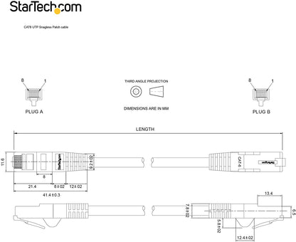 StarTech.com 25ft CAT6 Ethernet Cable - Yellow CAT 6 Gigabit Ethernet Wire -650MHz 100W PoE RJ45 UTP Network/Patch Cord Snagless w/Strain Relief Fluke Tested/Wiring is UL Certified/TIA (N6PATCH25YL) Yellow 25 ft / 7.6 m 1 Pack