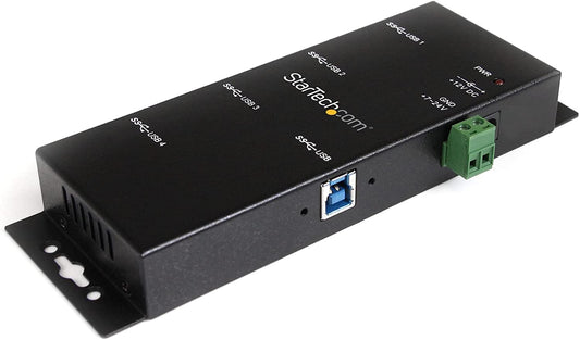StarTech.com 4-Port USB 3.0 Hub - Metal Industrial USB-A Hub - Wall or Desk Mountable USB Data Hub - TAA Compliant USB Expander Hub (ST4300USBM)