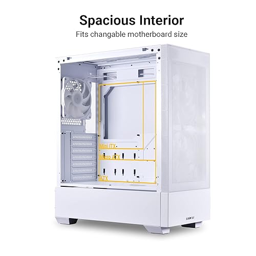 LIAN LI High Airflow ATX PC Case, RGB Gaming Computer Case, Mesh Front Panel Mid-Tower Chassis w/ 3 ARGB PWM Fans Pre-Installed, USB Type-C Port, Tempered Glass Side Panel (LANCOOL 205 MESH C, White) LANCOOL 205 MESH RGB - TYPE C - ATX - White