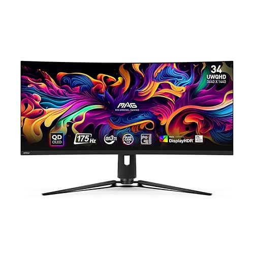 MSI MAG 321CUP QD-OLED 32-inch 3840 x 2160 (UHD) Computer Monitor, 165Hz, Adaptive-Synch, HDMI, DP Port, VESA Mountable, Tilt, Speaker, 0.03ms, Black