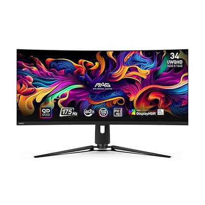 MSI MAG 321CUP QD-OLED 32-inch 3840 x 2160 (UHD) Computer Monitor, 165Hz, Adaptive-Synch, HDMI, DP Port, VESA Mountable, Tilt, Speaker, 0.03ms, Black