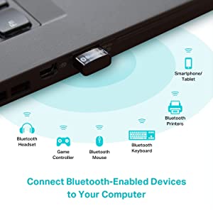 TP-Link USB Bluetooth Adapter for PC, 5.0 Bluetooth Dongle Receiver (UB500) Supports Windows 11/10/8.1/7 for Desktop, Laptop, Mouse, Keyboard, Printers, Headsets, Speakers, PS4/ Xbox Controllers