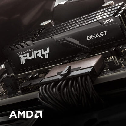 Kingston FURY Beast 32GB (2x16GB) 3200MHz DDR4 CL16 Desktop Memory Kit of 2 KF432C16BBK2/32, Black (KF432C16BBK2/32) Black 32GB (2x16GB) 3200MHz Ram Only