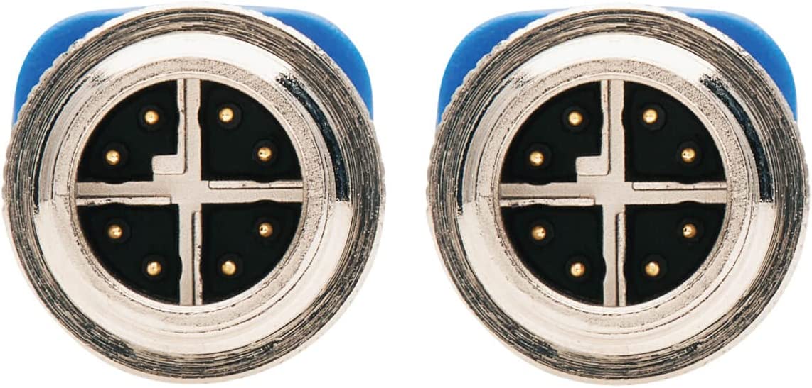 Tripp Lite M12 X-Code Cat6a Shielded Ethernet Cable, 10G F/UTP CMR-LP (M/M), IP68, 60W Power Over Ethernet, Blue, 3.3 Feet / 1 Meter, (NM12-6A1-01M-BL) M12 Cable 3.3 ft / 1M