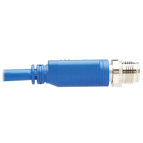 Tripp Lite M12 X-Code to RJ45 Cat6 Ethernet Cable (M/M), 1 Gbps, UTP, UL CMR-LP Certified for 60W PoE, Heavy-Duty IP68 Rating, 16.4 Feet / 5 Meters, (NM12-602-05M-BL) M12 to RJ45 16.4 ft / 5M