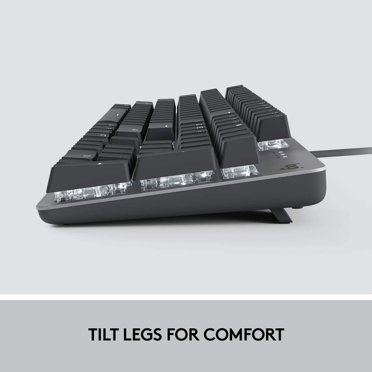 Logitech K845 Mechanical Illuminated Keyboard, Mechanical Switches, Strong Adjustable Tilt Legs, Full Size, Aluminum Top Case, 104 Keys, USB Corded, Windows (TTC Red Switches) TTC Red TTC Keyboard