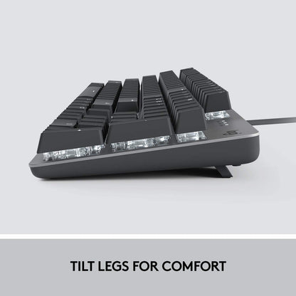 Logitech K845 Mechanical Illuminated Keyboard, Mechanical Switches, Strong Adjustable Tilt Legs, Full Size, Aluminum Top Case, 104 Keys, USB Corded, Windows (TTC Red Switches) TTC Red TTC Keyboard